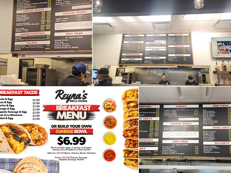Reyna's BBQ & Cocina - Weslaco Menu