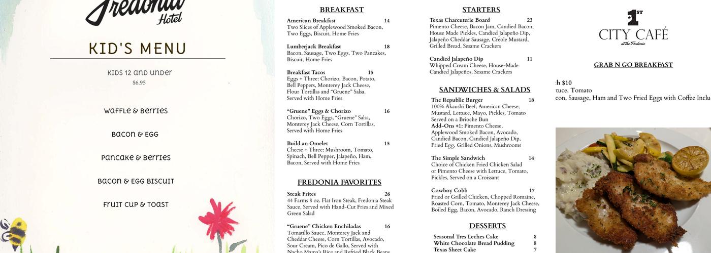 Nine Flags Bar Menu