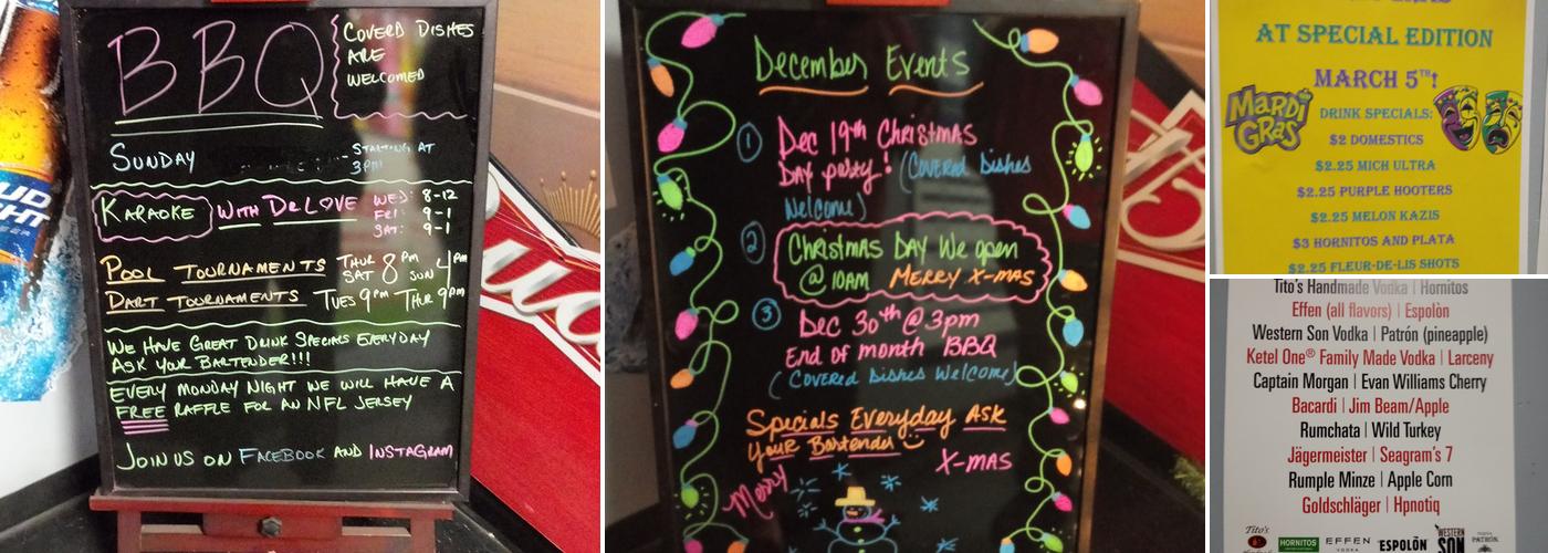 Special Edition Menu