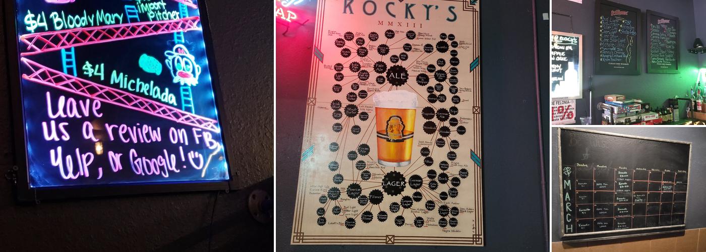Rocky's Tavern Menu