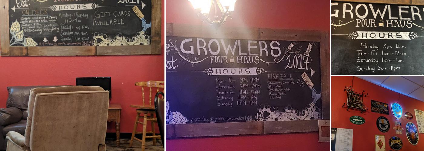 Growlers Pour Haus Menu
