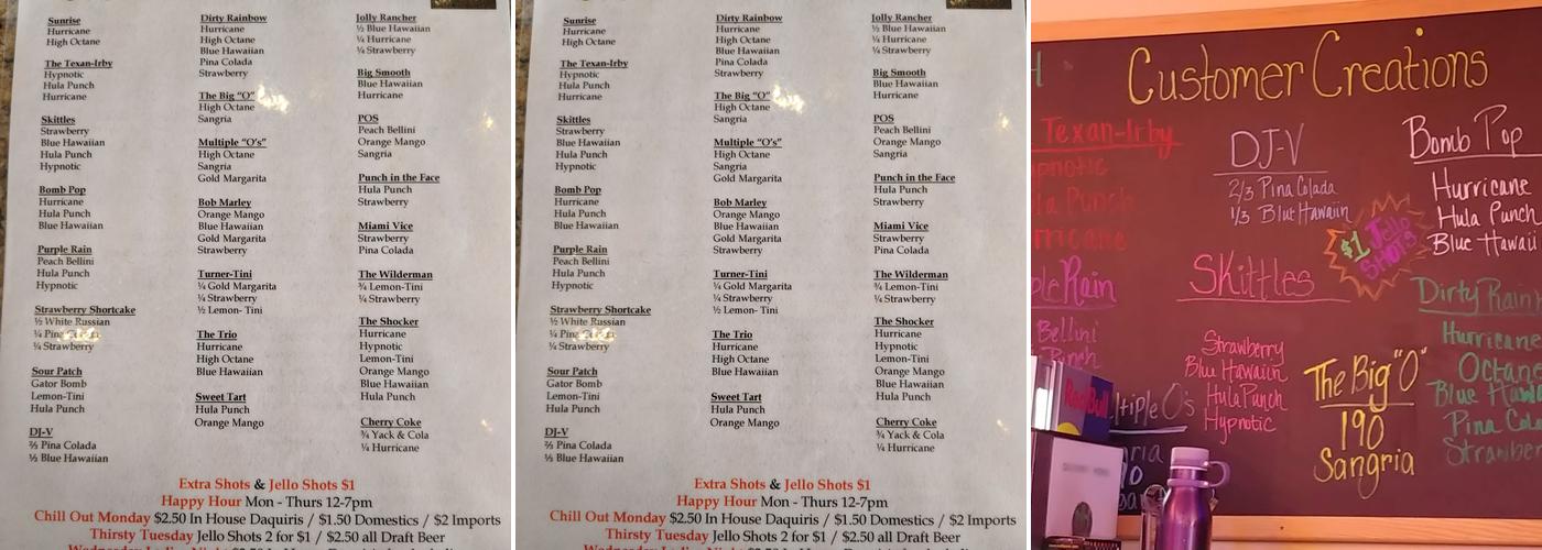 Margarita Hut To Go Menu