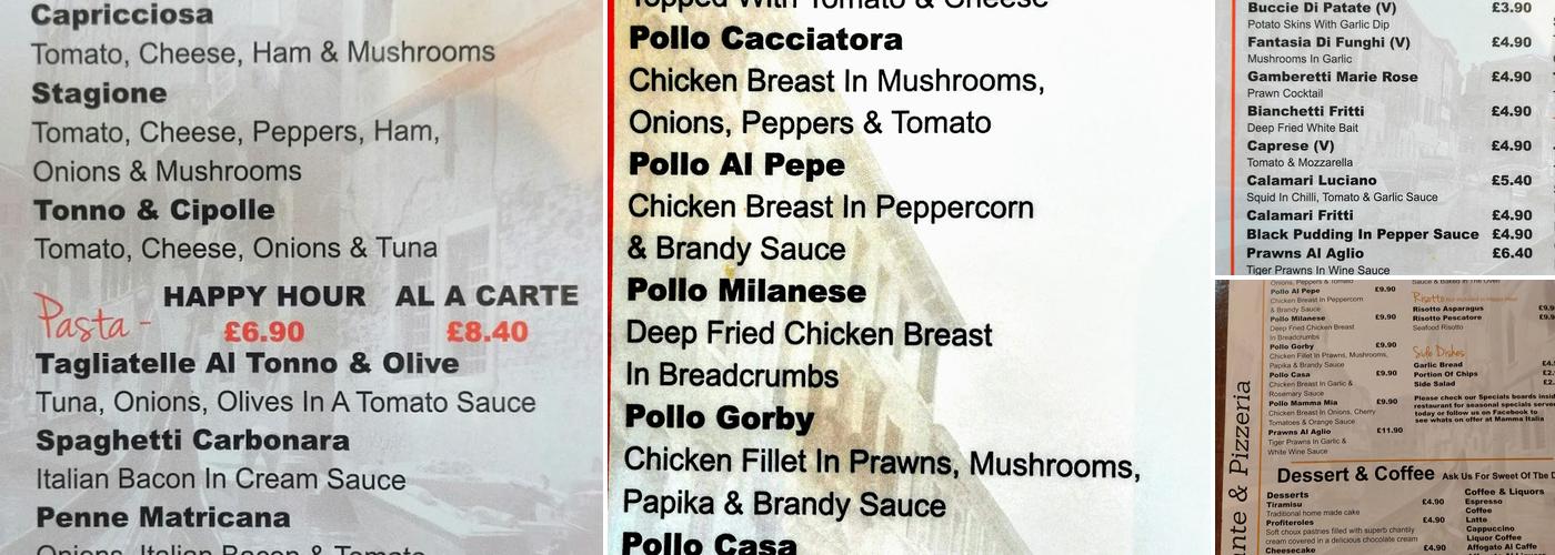 Aperitif restaurant Menu