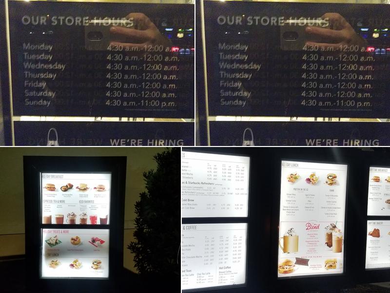 Starbucks Coffee Company Menu