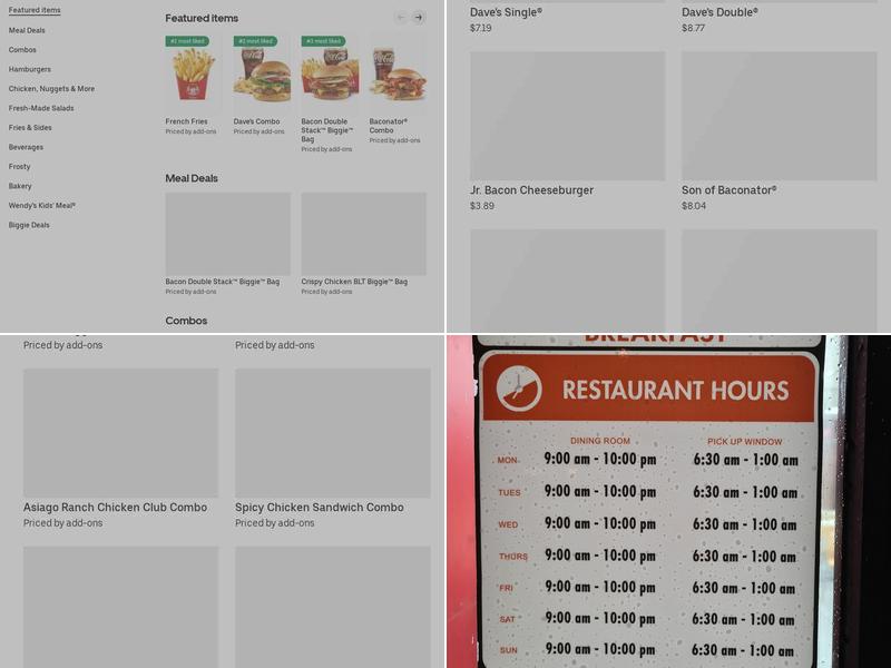 Wendy's Menu
