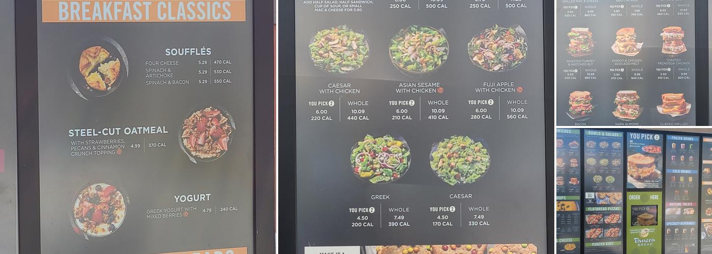 Panera Bread Menu