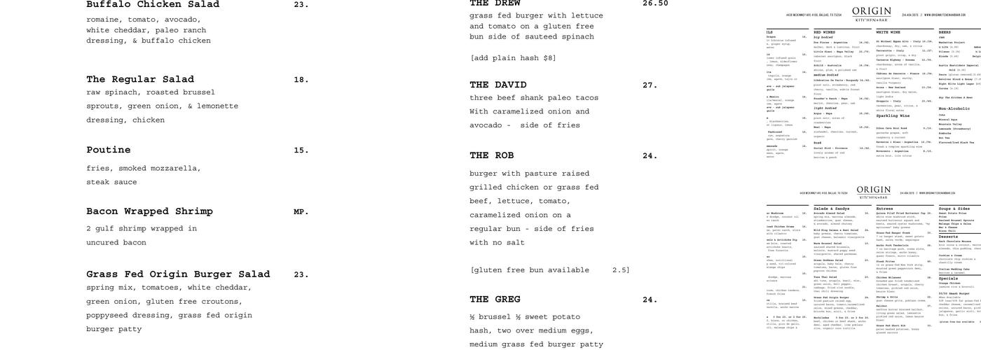 Origin Menu
