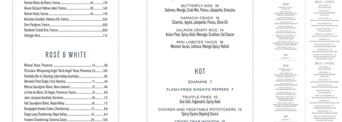 Lounge 31 Menu