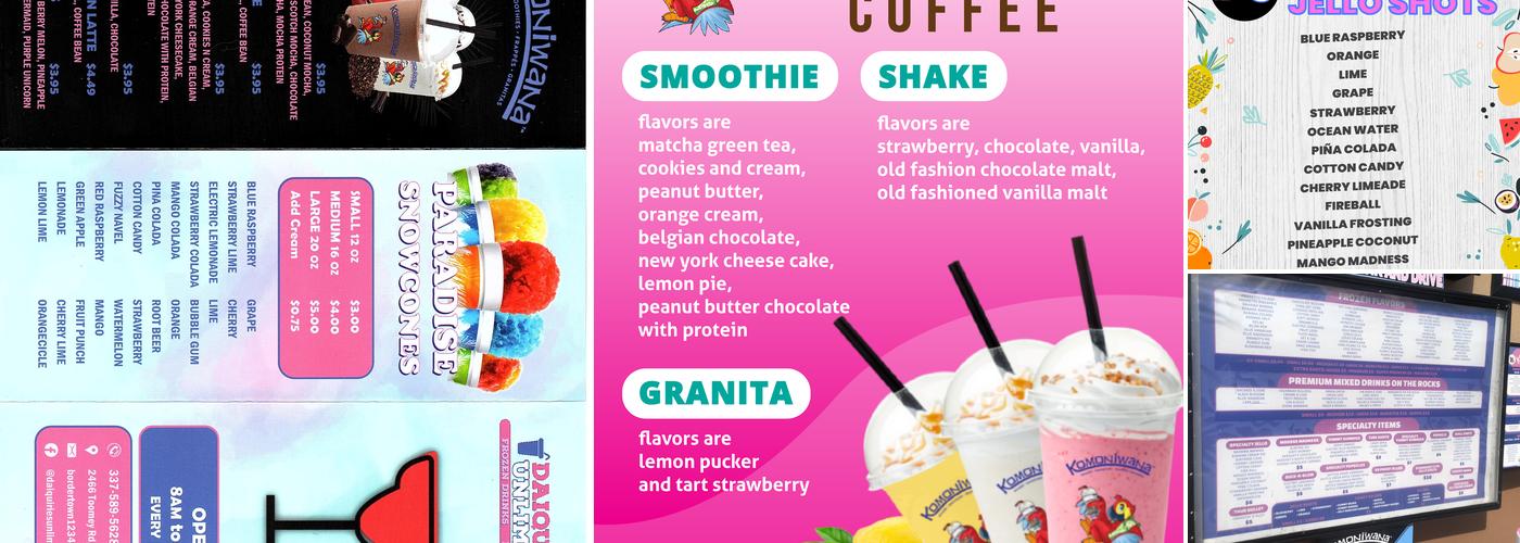 Daiquiris Unlimited Menu