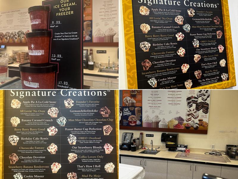 Cold Stone Creamery Menu