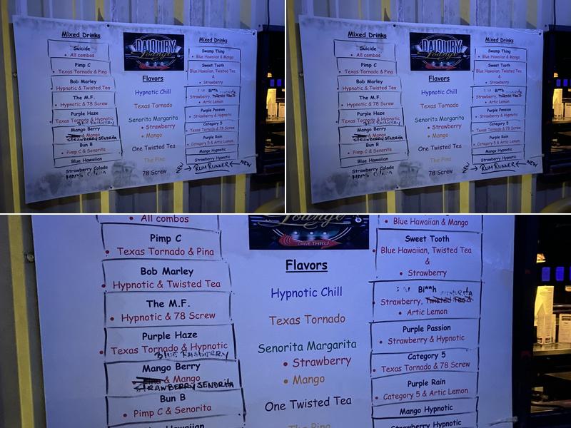 Daiquiry Lounge Menu