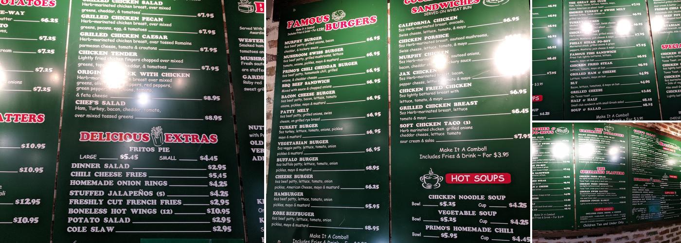Ron's Pub Menu