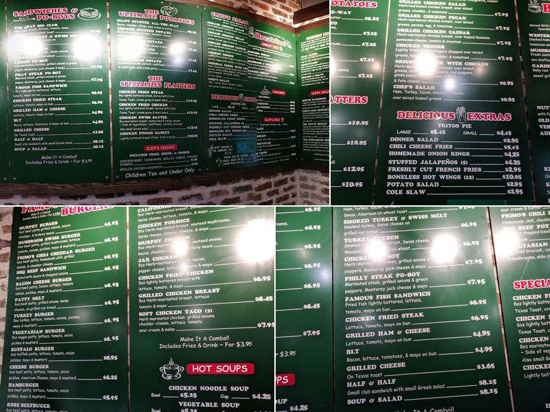Ron's Pub Menu