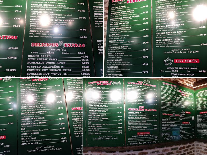 Ron's Pub Menu