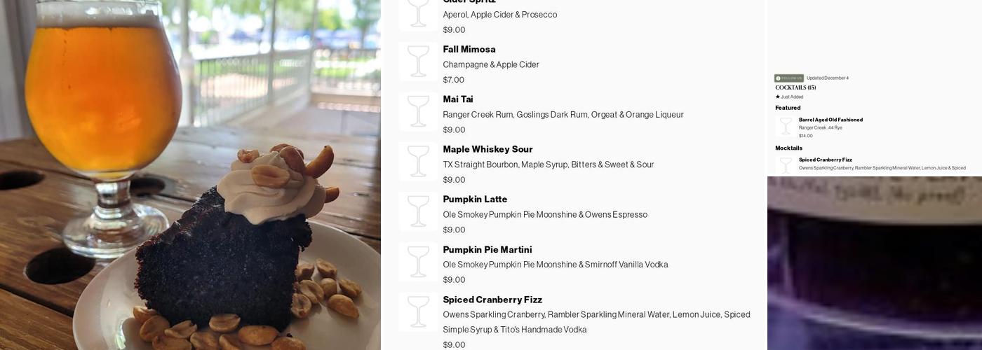 1908 House of Wine & Ale Menu