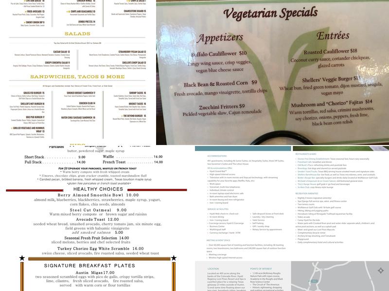 Shellers Barrelhouse Bar Menu