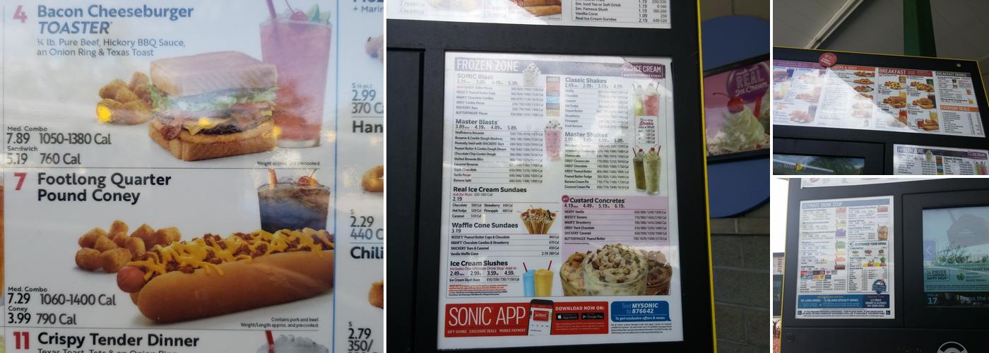 Sonic Drive-In Menu