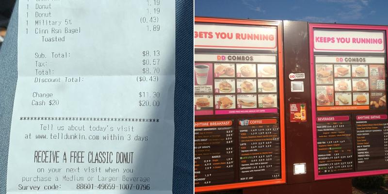 Dunkin' Menu
