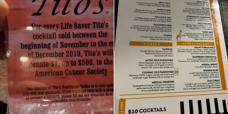 Bar 301 Menu