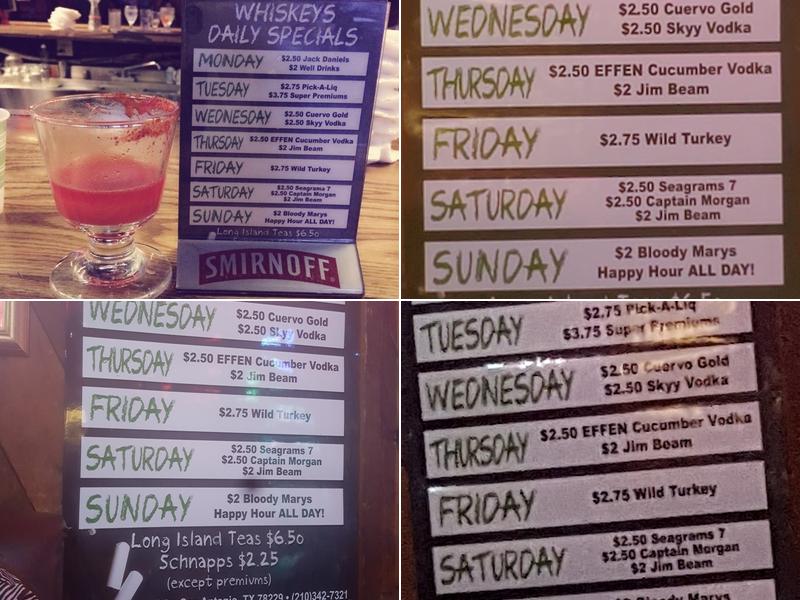 Whiskeys Menu