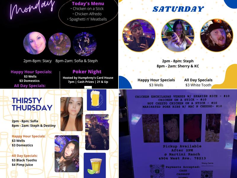 Martini Ranch Menu