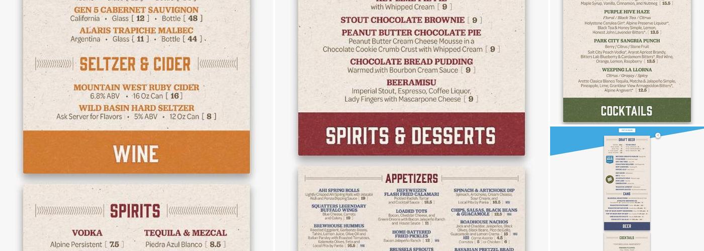 Squatters Brew Pub Sugar House Menu