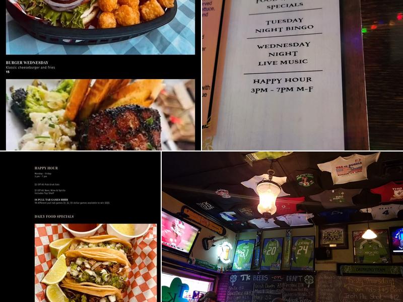 TK Irish Pub Menu