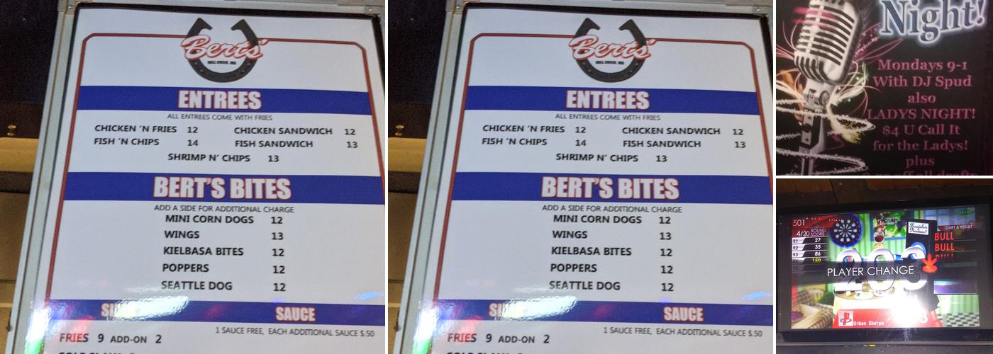 Berts Tavern Menu