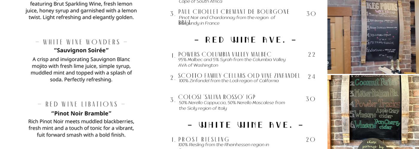 Champagne Avenue Wine Bar & Shop Menu