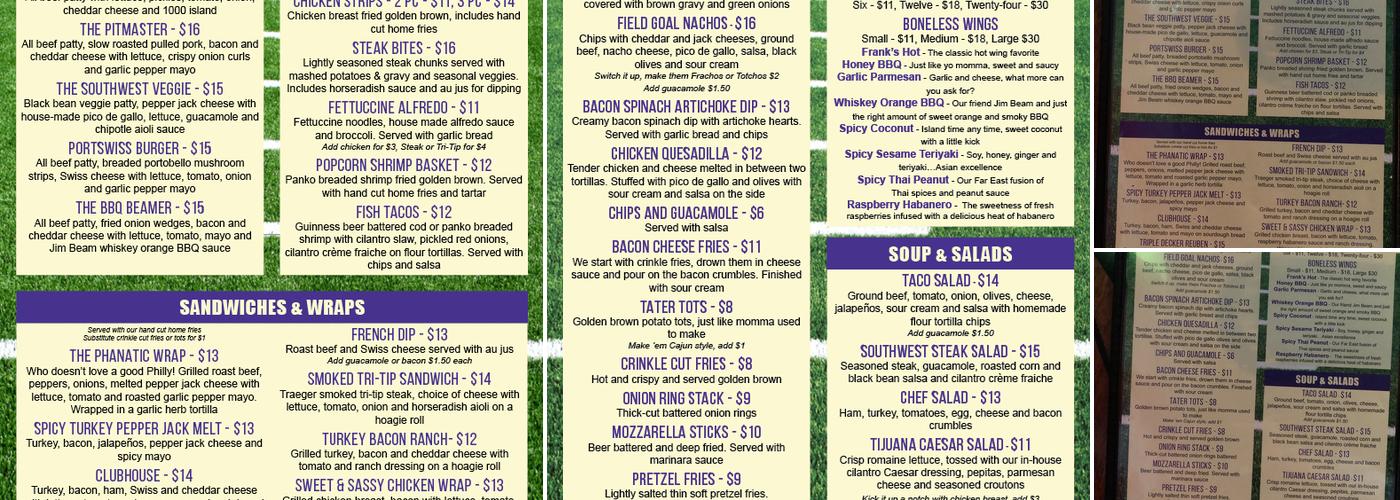 Triangle Tavern Menu