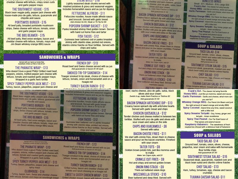 Triangle Tavern Menu