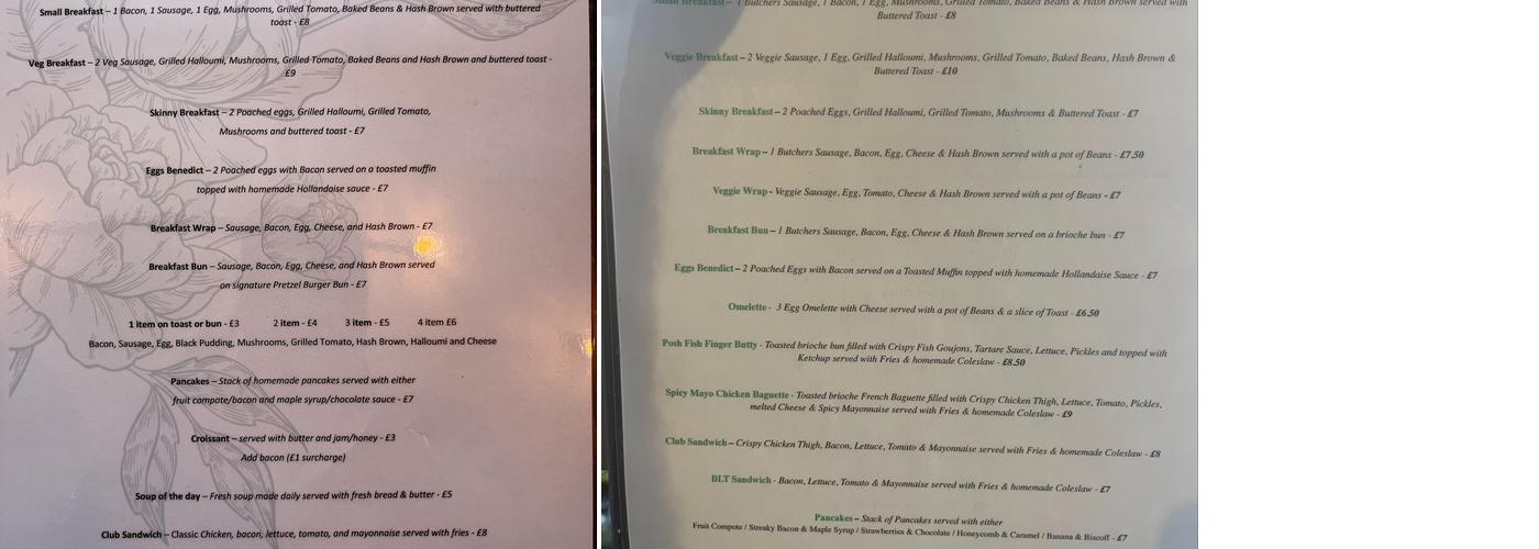 BlackDoor Bar & Bistro Menu