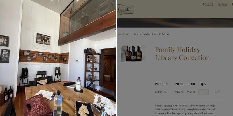 Spring Valley Vineyard Tasting Room Menu