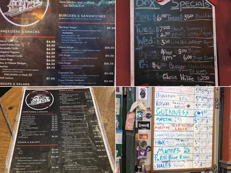 Boxcar Ale House Menu