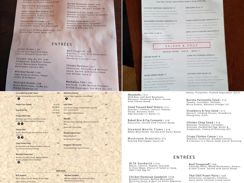 Red Cork Bistro & Catering Menu