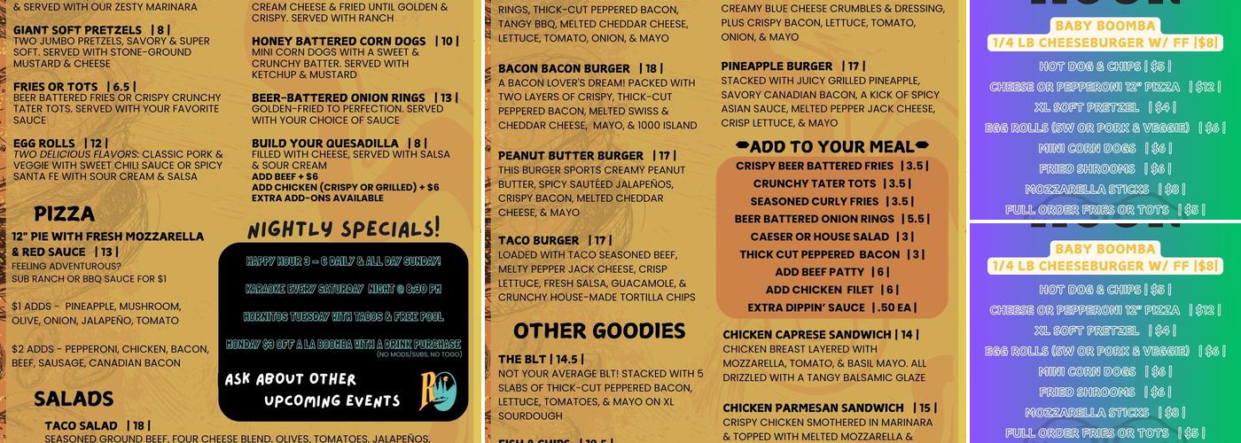 Riverside Tavern Menu