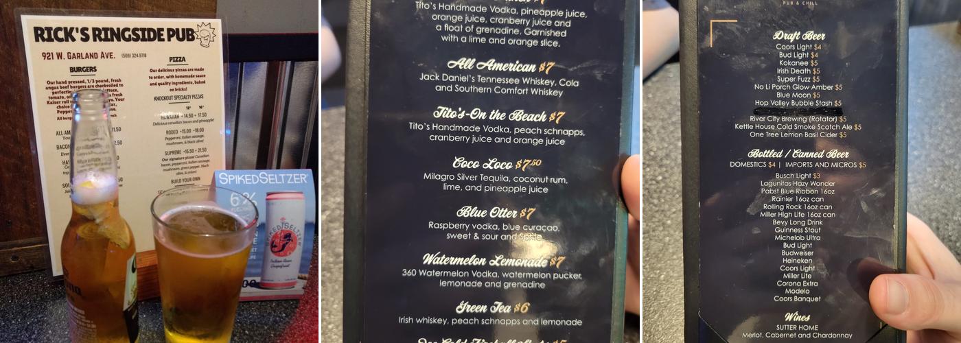 Ricks Ringside Menu