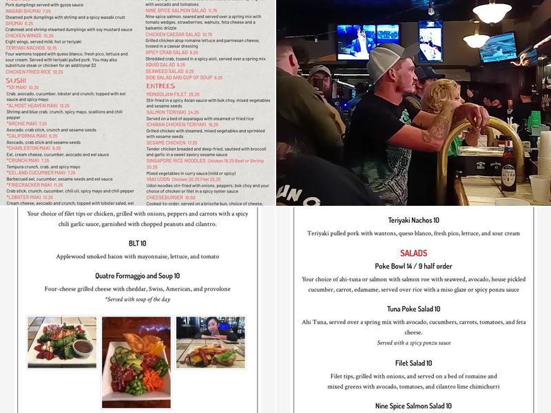 Bar 101 Menu