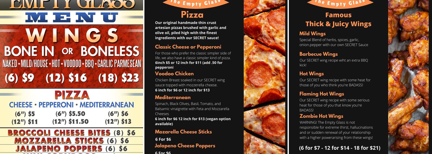 The Empty Glass Menu