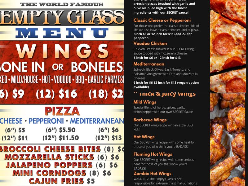 The Empty Glass Menu