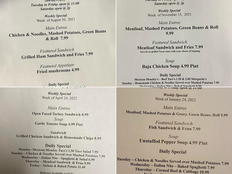 Sixpence Pub and Eatery Menu