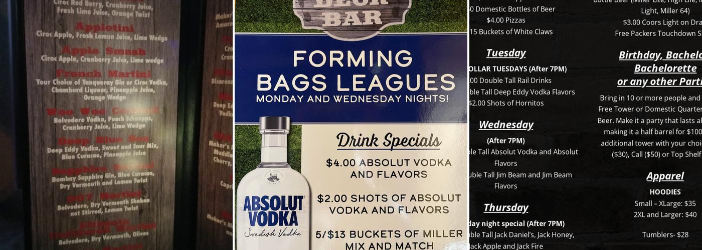 Collin's Deck Bar Menu