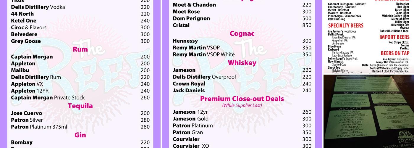 The Reef Menu