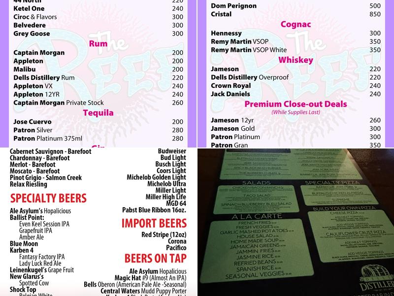The Reef Menu