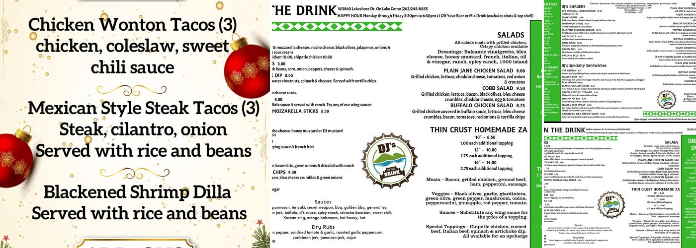 DJ's In The Drink Menu