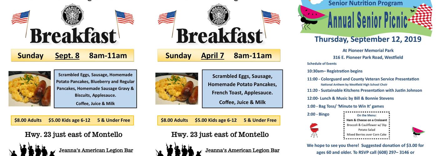 American Legion Bar Menu