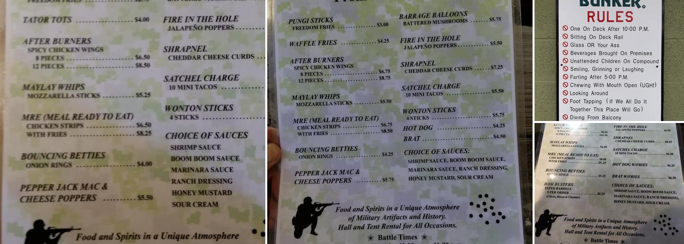 Bunker Menu