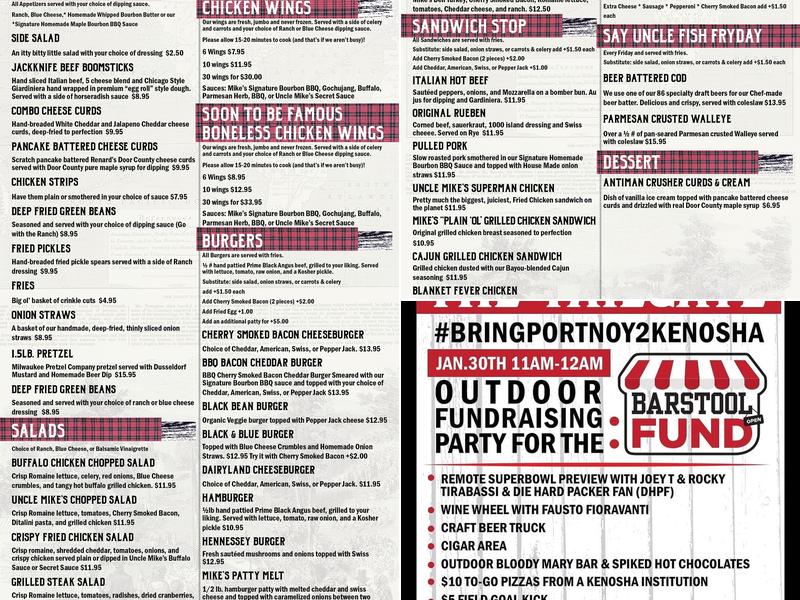 Mike's Ale House Menu