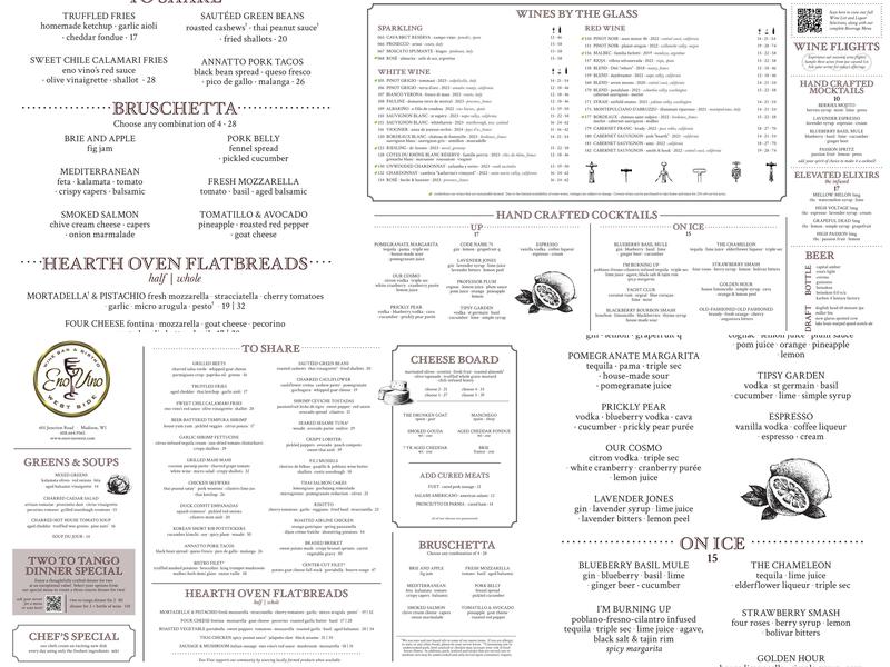 Eno Vino West Menu