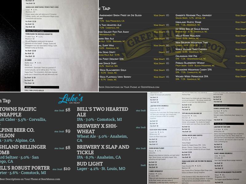 Sir James Pub Menu